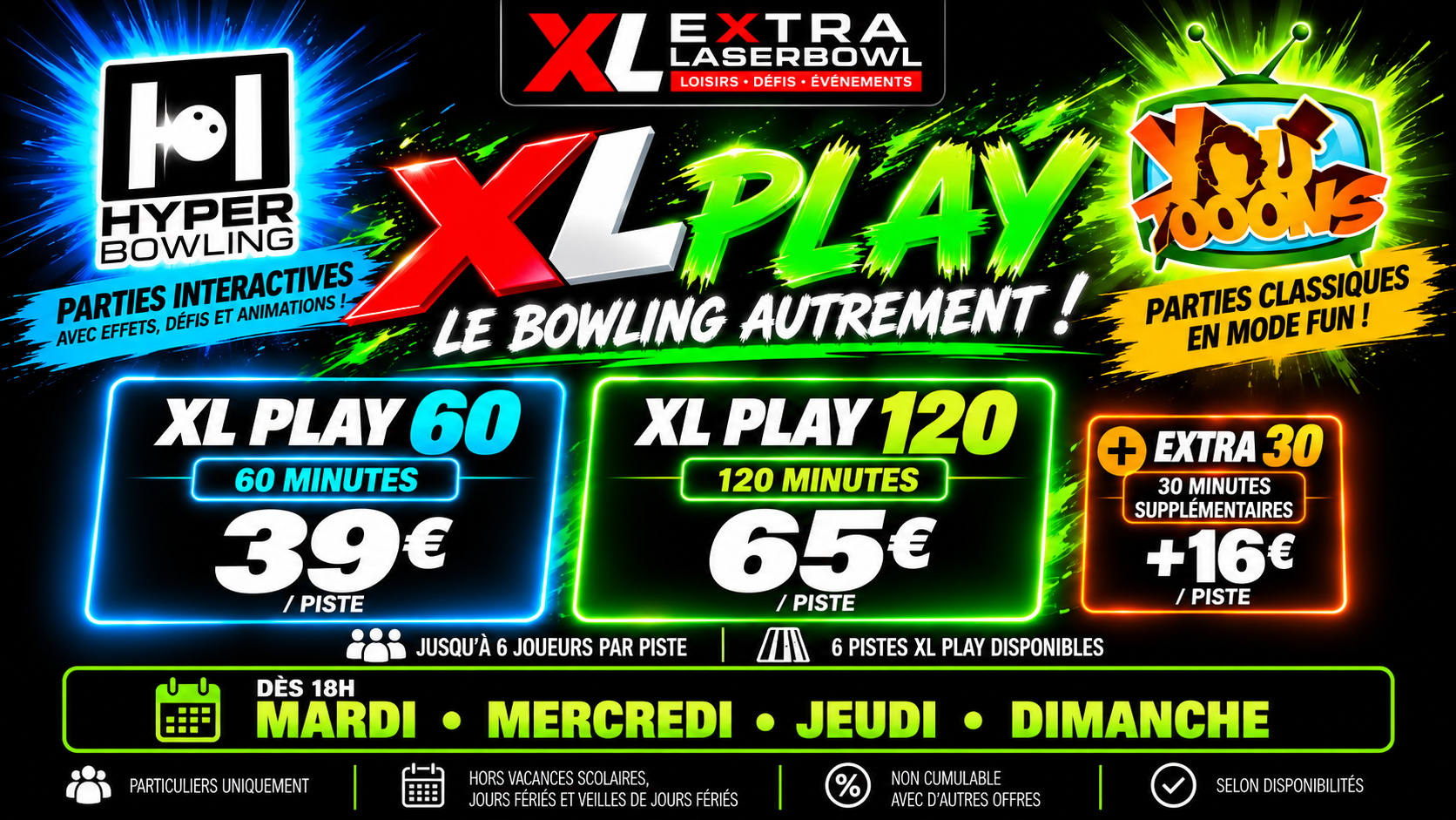 XL PLAY – Le bowling autrement dès 39 € la piste