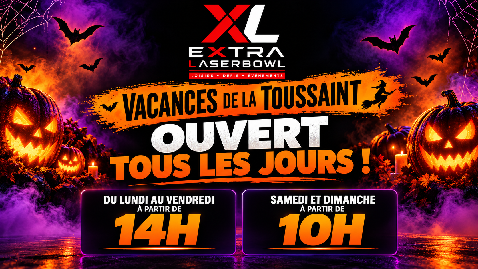 Vacances de la Toussaint : le XL ouvert tous les jours ! 🎃